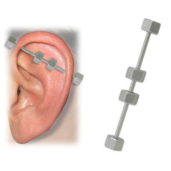 Industrial Piercing Barbell 14G Cartilage with Bolts