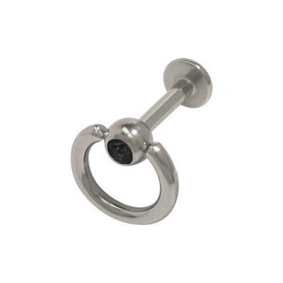 Door Knocker 14G Labret Monroe with CZ Gem - 6 Colors Available