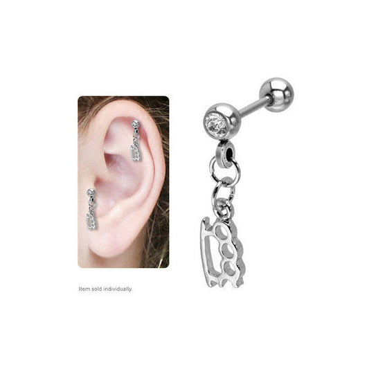 Cartilage Tragus Brass Knuckle Earring