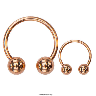 Rose Gold Ion-Plated Surgical Steel Horseshoe Ring