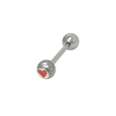 Red Heart Logo Tongue Ring