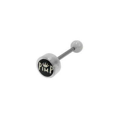 Pimp Logo Barbell Tongue Ring