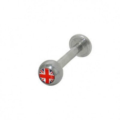 British Flag Labret Monroe 14G Surgical Steel Lip Jewelry