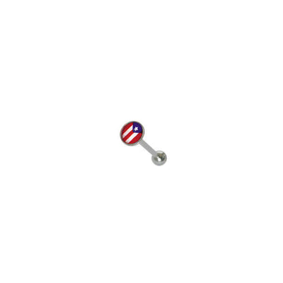 Puerto Rican Flag Tongue Barbell