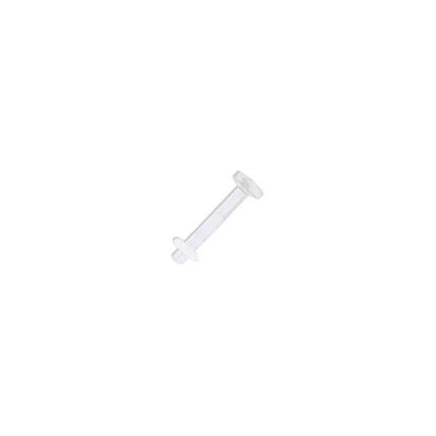 Tongue Ring Retainer Clear Straight 14G Flat Top Flexible 15mm Bar Clear O-Ring