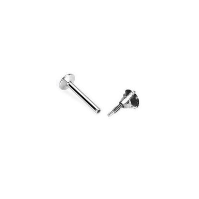 Labret Lip Chin Monroe Piercing Surgical Steel Internally Threaded w/Gem