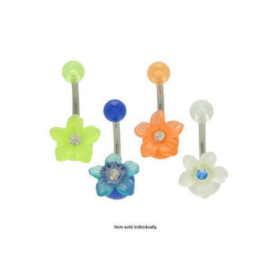 Acrylic Flower Belly Ring Navel Ring