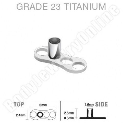 Package of 6 Titanium Dermal Anchors 14 Gauge