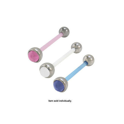Barbell Tongue Ring Bioplast Flex Shaft