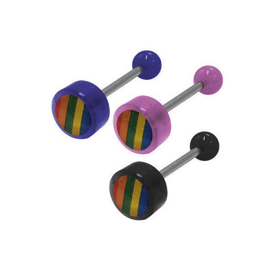 Rainbow Logo Barbell Tongue Ring