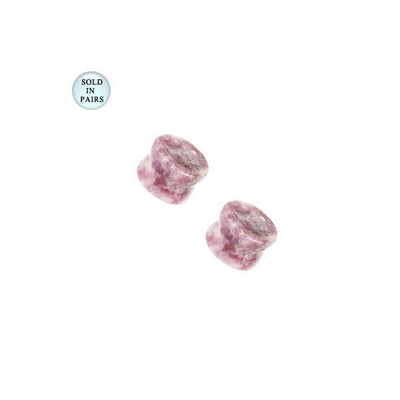 Pair of Double Flared Moondevite Stone Ear Plugs - 8 Gauge to 00G