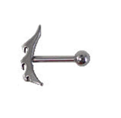 Straight Barbell 16G Eyebrow Piercing Ring with Wave Design