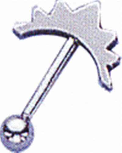 Straight Barbell 16G Eyebrow Ring with Wave Design