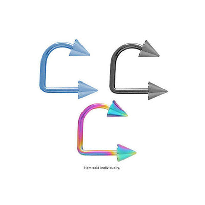 Anodized Titanium Lippy Loop 14G Labret with Spike Beads - 3 Colors Available