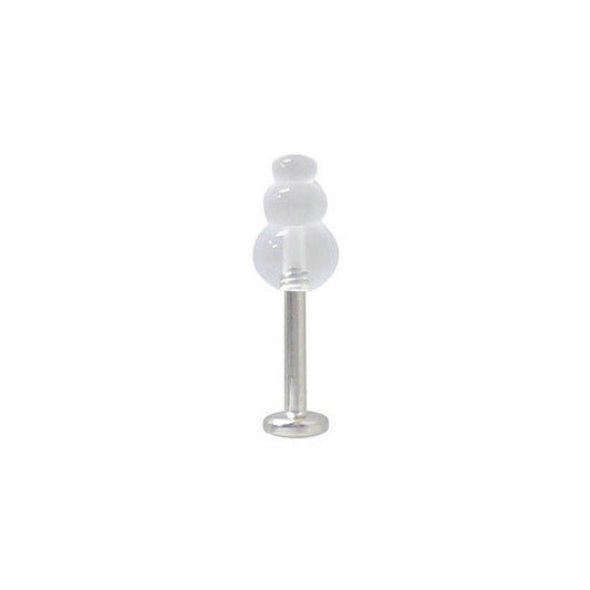 Labret Monroe Surgical Steel with Clear UV Acrylic Bead (18 Gauge)