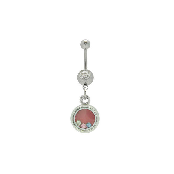 Dangle Belly Ring with Tiny Jewels