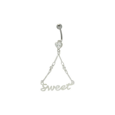 Dangling Belly Ring Sweet Logo Navel Barbell 14G Jewelry BodyJewelryOnline