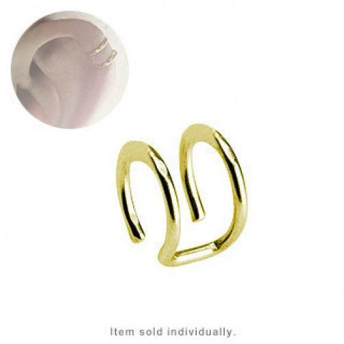Cartilage Double Closure Ring Gold Plated Fake Clip-On EC-55
