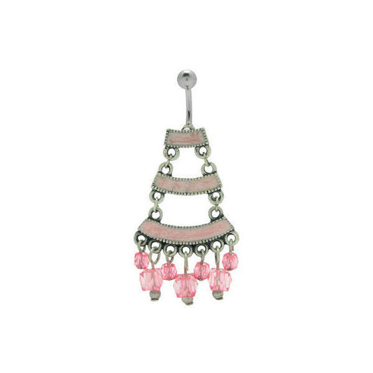 Chandelier Navel Ring with Acrylic Dangles