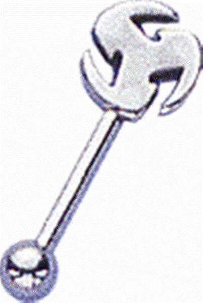 Straight Barbell 16G Eyebrow Piercing Ring with Star Design