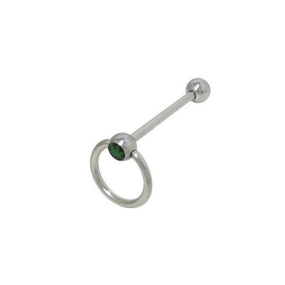Door Knocker Green Pot Leaf Barbell Tongue Ring