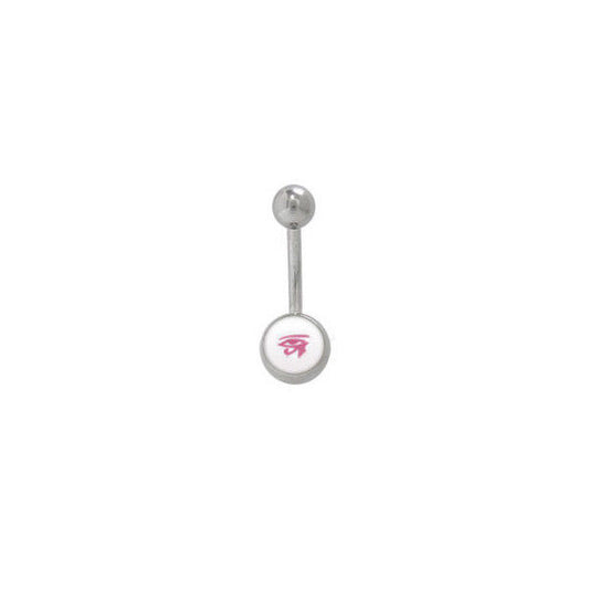Belly Button Ring Egyptian Eye Navel Curved Barbell 14G