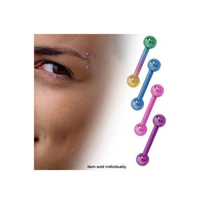 Anodized Titanium 14G Straight Barbell Eyebrow Rings - 4 Colors Available