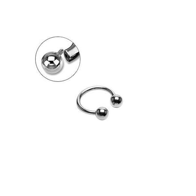 Internally Threaded Surgical Steel Horseshoe Ring - 16G - 00G
