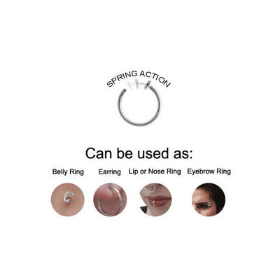 Non piercing Spring Hoop with Dice Bead