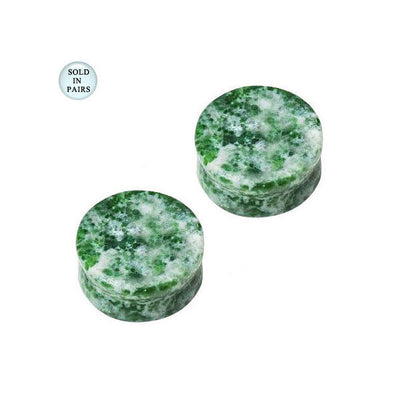 Pair of Ear Plug Gauges Solid Amazonite Semi Precious Stone Saddle