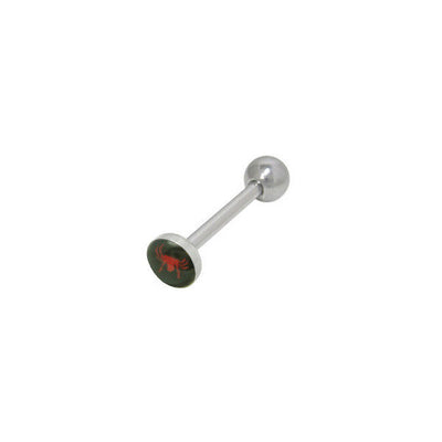 Red Spider Design Tongue Ring