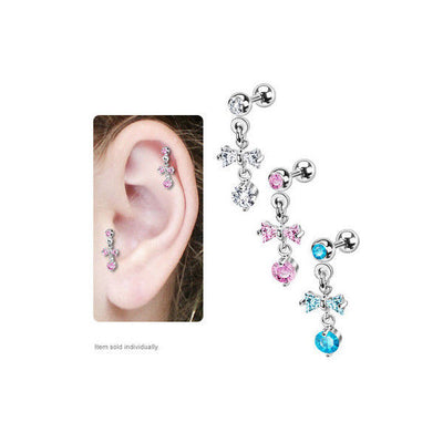 Ribbon with Hanging Orb Cartilage Earring