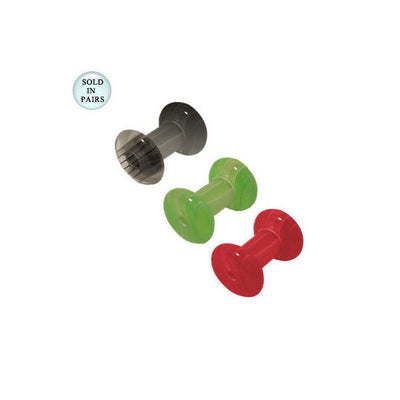 Pair of Stripe UV Acrylic Ear Plugs 6 Gauge - 3 Colors Available