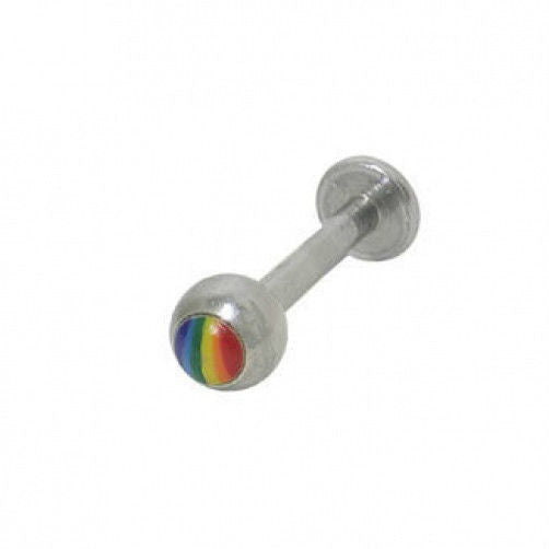 Labret Monroe Lip Jewelry with Rainbow Logo Ball End