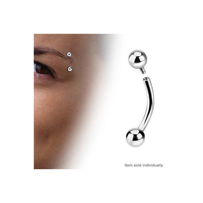Single Side Internally Threaded Eyebrow Ring 14G/16G