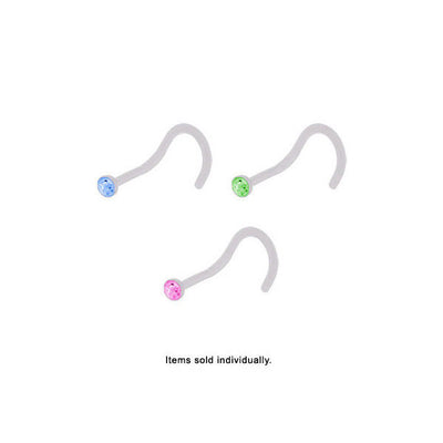 Flexible Nose Screw with CZ Jewel