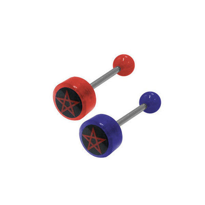 Red Star Logo Barbell Tongue Ring