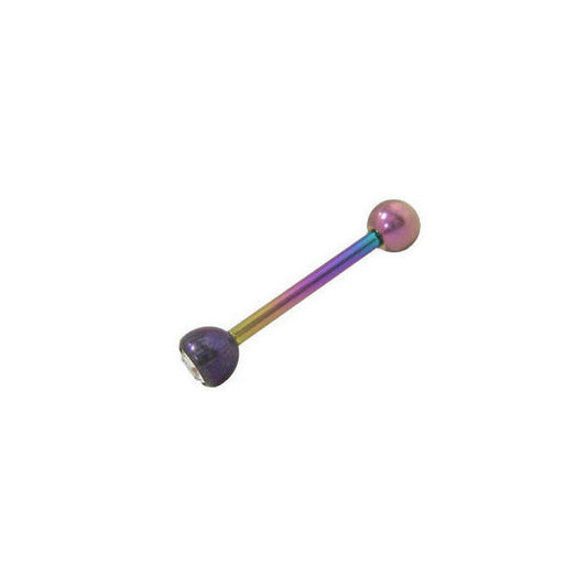 Titanium Barbell Tongue Ring with Jewel
