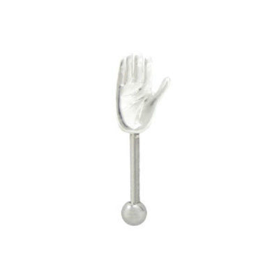 Eyebrow Ring 16G Straight Barbell with Hand Design