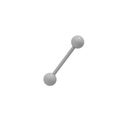 White Electro Plated Tongue Ring