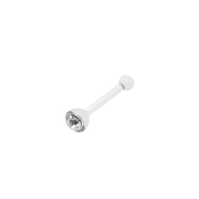 Clear Acrylic Nose Bone with Clear Cz Gem