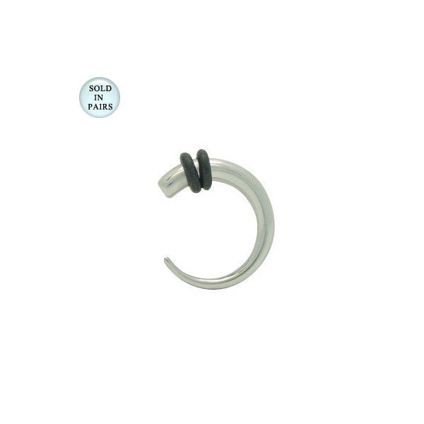 Pair of Ear Taper Circular Steel Stretcher/Taper - 14G - 0 Gauge
