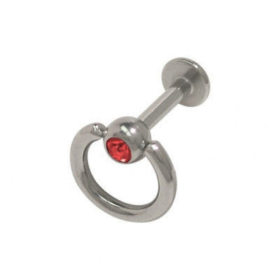 Door Knocker 14G Labret Monroe with CZ Gem - 6 Colors Available