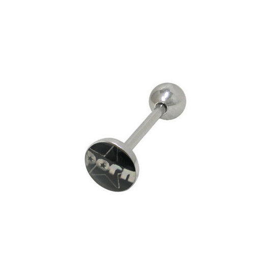 Holographic Porn Star Logo Barbell Tongue Ring