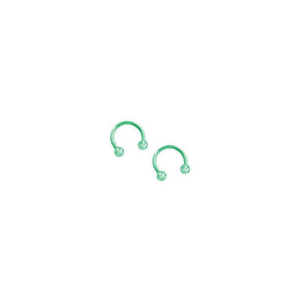 Pair of Green Anodized 14G Horseshoe Circular Barbell