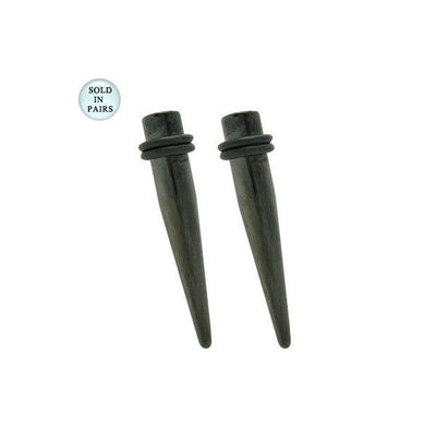 Pair of Anodized Titanium Plated Steel Taper Stretcher Ear Plug - 14 Gauge to 0G