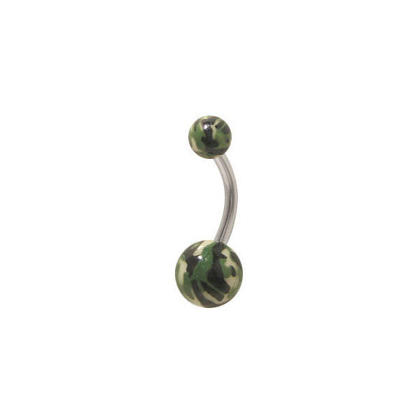 Camouflage Acrylic Belly Button Ring