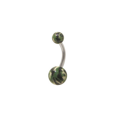 Camouflage Acrylic Belly Button Ring