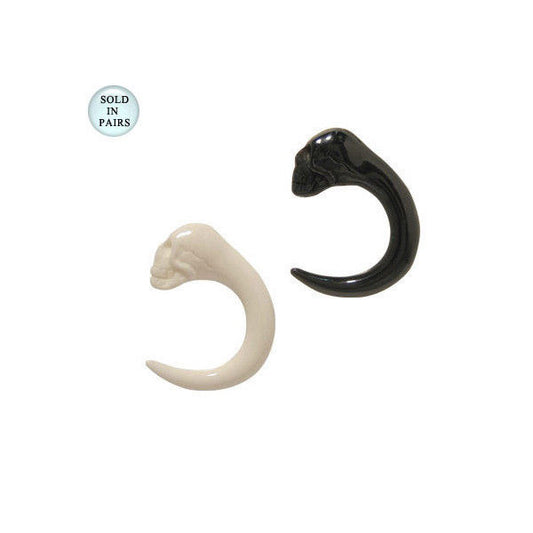 Acrylic Skull Ear Plugs Taper Stretchers (6 Gauge)