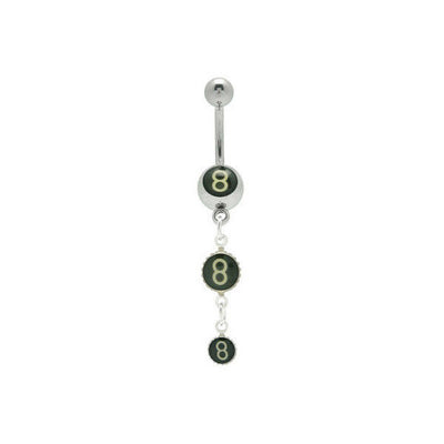 8 Ball Logo Dangle Belly Button Ring